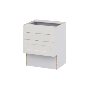 Hugo&Borg Belcourt 24-in W x 30-in H x 21-in D Gray Painted 3-Drawer Base Fully Assembled Cabinet (Recessed Panel Style)
