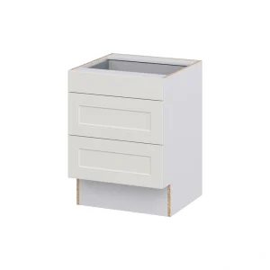 Hugo&Borg Belcourt 24-in W x 32.5-in H x 24-in D Gray Painted 3-Drawer Base Fully Assembled Cabinet (Recessed Panel Style)