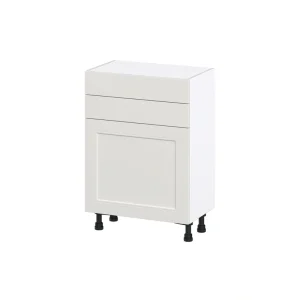 Hugo&Borg Belcourt 24-in W x 34.5-in H x 14-in D Gray Painted 2-Drawers Base Fully Assembled Cabinet (Recessed Panel Shaker Style)