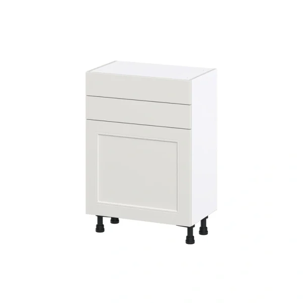 Hugo&Borg Belcourt 24-in W x 34.5-in H x 14-in D Gray Painted 2-Drawers Base Fully Assembled Cabinet (Recessed Panel Shaker Style)
