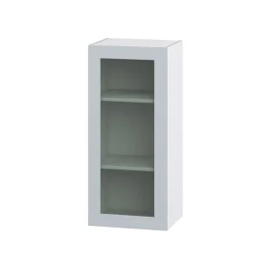 Hugo&Borg Charlesberg 18-in W x 40-in H x 14-in D Gray Wall Fully Assembled Cabinet (Recessed Panel Glass Door Style)
