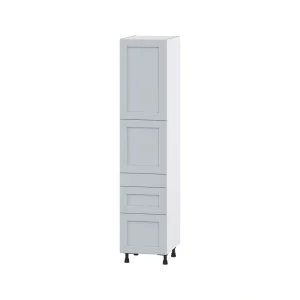 Hugo&Borg Charlesberg 18-in W x 84.5-in H x 24-in D Gray 3-Drawers Pantry Fully Assembled Cabinet (Flat Panel Shaker Style)