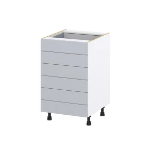 Hugo&Borg Charlesberg 21-in W x 34.5-in H x 24-in D Gray 6-Drawer Base Fully Assembled Cabinet (Recessed Panel Style)