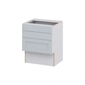 Hugo&Borg Charlesberg 24-in W x 30-in H x 21-in D Gray 3-Drawer Base Fully Assembled Cabinet (Recessed Panel Style)