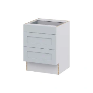 Hugo&Borg Charlesberg 24-in W x 32.5-in H x 24-in D Gray 3-Drawer Base Fully Assembled Cabinet (Recessed Panel Style)