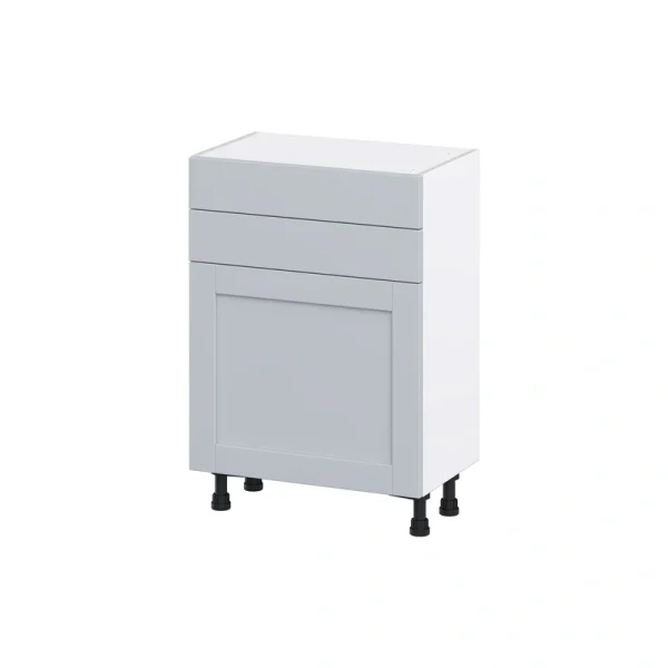 Hugo&Borg Charlesberg 24-in W x 34.5-in H x 14-in D Gray 2-Drawers Base Fully Assembled Cabinet (Flat Panel Shaker Style)