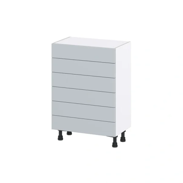 Hugo&Borg Charlesberg 24-in W x 34.5-in H x 14-in D Gray 6-Drawer Base Fully Assembled Cabinet