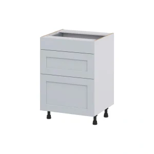 Hugo&Borg Charlesberg 24-in W x 34.5-in H x 21-in D Gray 3-Drawer Base Fully Assembled Cabinet (Recessed Panel Style)