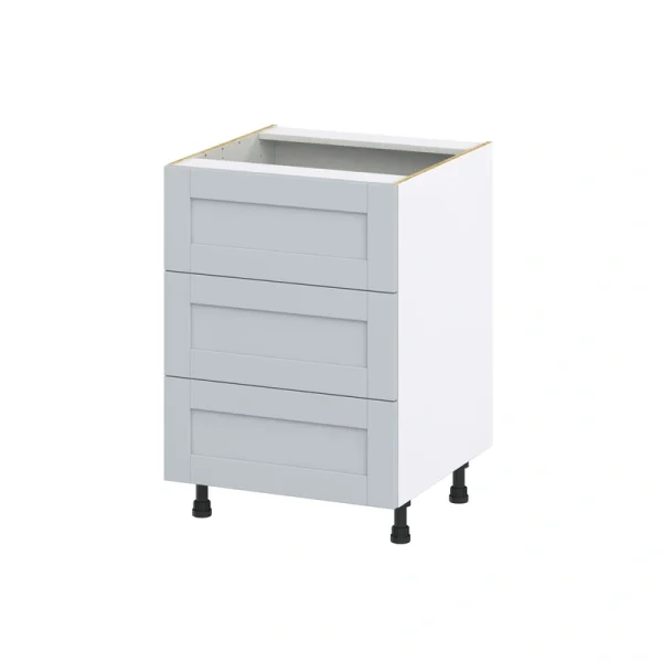 Hugo&Borg Charlesberg 24-in W x 34.5-in H x 24-in D Gray 3-Drawer Base Fully Assembled Cabinet