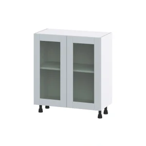 Hugo&Borg Charlesberg 30-in W x 34.5-in H x 16-in D Gray Base Fully Assembled Cabinet (Glass Panel Shaker Door Style)