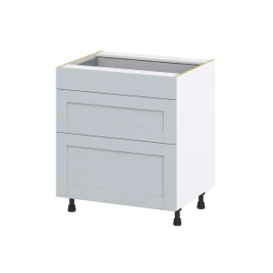 Hugo&Borg Charlesberg 30-in W x 34.5-in H x 25-in D Gray 3-Drawer Base Fully Assembled Cabinet