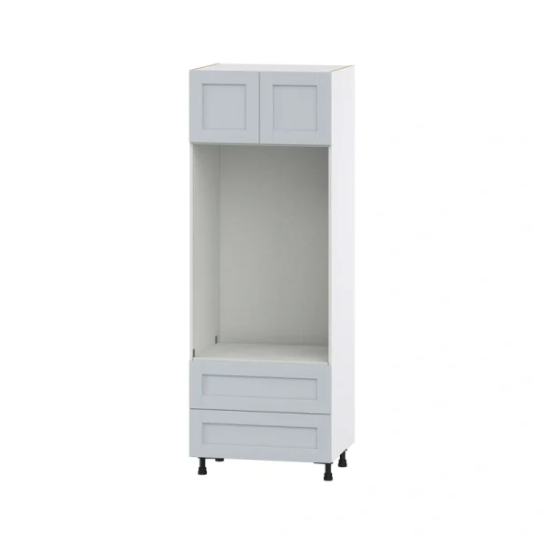 Hugo&Borg Charlesberg 30-in W x 84.5-in H x 24-in D Gray 2-Drawers Microwave Base Fully Assembled Cabinet (Flat Panel Shaker Style) T726919872