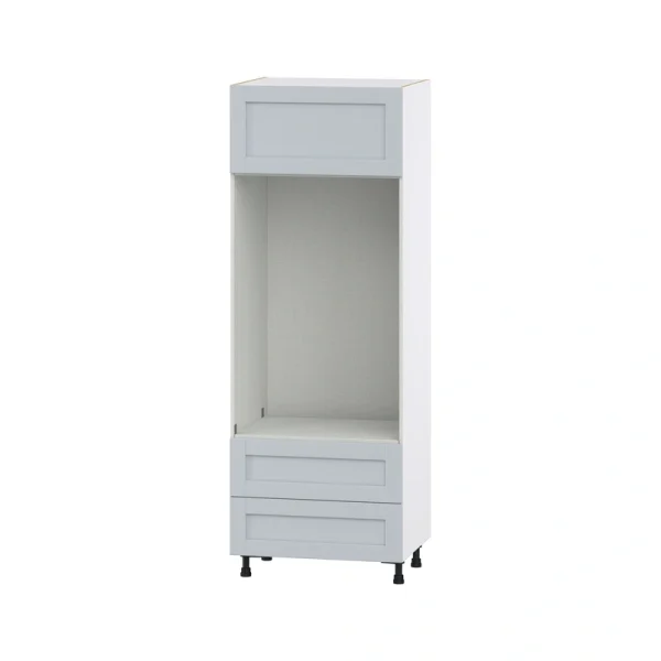 Hugo&Borg Charlesberg 30-in W x 84.5-in H x 24-in D Gray 2-Drawers Microwave Base Fully Assembled Cabinet (Flat Panel Shaker Style) T726921083