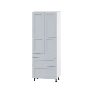Hugo&Borg Charlesberg 30-in W x 84.5-in H x 24-in D Gray 3-Drawers Pantry Fully Assembled Cabinet (Flat Panel Shaker Style) T726919883
