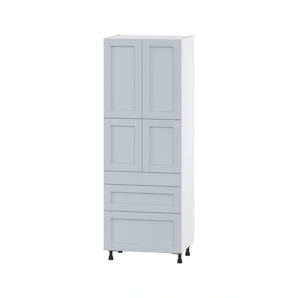 Hugo&Borg Charlesberg 30-in W x 84.5-in H x 24-in D Gray 3-Drawers Pantry Fully Assembled Cabinet (Flat Panel Shaker Style) T726919883