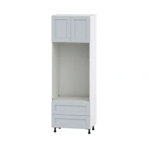 Hugo&Borg Charlesberg 30-in W x 89.5-in H x 24-in D Gray 2-Drawers Microwave Base Fully Assembled Cabinet (Flat Panel Shaker Style)