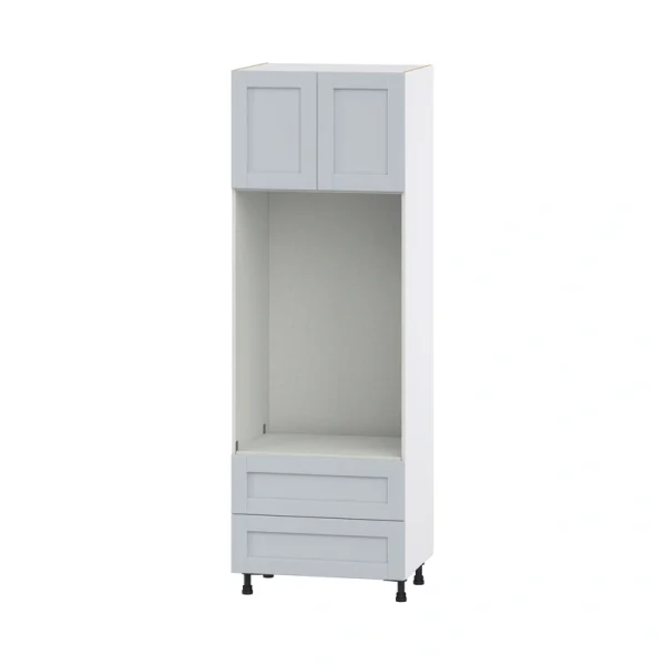 Hugo&Borg Charlesberg 30-in W x 89.5-in H x 24-in D Gray 2-Drawers Microwave Base Fully Assembled Cabinet (Flat Panel Shaker Style)