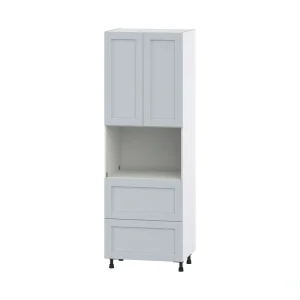 Hugo&Borg Charlesberg 30-in W x 89.5-in H x 24-in D Gray 2-Drawers Pantry Fully Assembled Cabinet (Flat Panel Shaker Style)