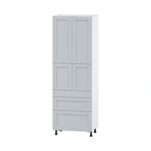 Hugo&Borg Charlesberg 30-in W x 89.5-in H x 24-in D Gray 3-Drawers Pantry Fully Assembled Cabinet (Flat Panel Shaker Style) T726919881
