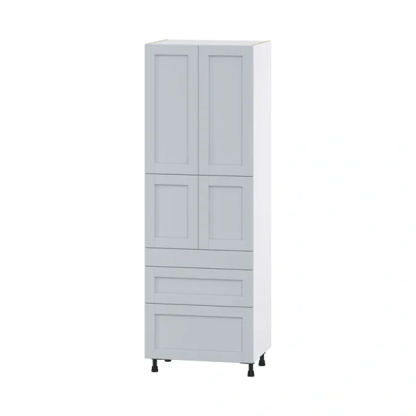Hugo&Borg Charlesberg 30-in W x 89.5-in H x 24-in D Gray 3-Drawers Pantry Fully Assembled Cabinet (Flat Panel Shaker Style) T726919881
