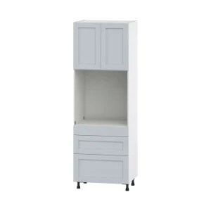 Hugo&Borg Charlesberg 30-in W x 89.5-in H x 24-in D Gray 3-Drawers Single Oven Base Fully Assembled Cabinet (Flat Panel Shaker Style)