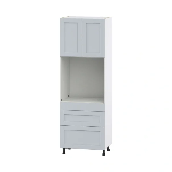 Hugo&Borg Charlesberg 30-in W x 89.5-in H x 24-in D Gray 3-Drawers Single Oven Base Fully Assembled Cabinet (Flat Panel Shaker Style)