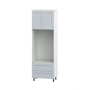 Hugo&Borg Charlesberg 30-in W x 94.5-in H x 24-in D Gray 2-Drawers Microwave Pantry Fully Assembled Cabinet (Recessed Panel Shaker Style)
