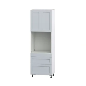 Hugo&Borg Charlesberg 30-in W x 94.5-in H x 24-in D Gray 3-Drawers Single Oven Pantry Fully Assembled Cabinet (Recessed Panel Shaker Style)