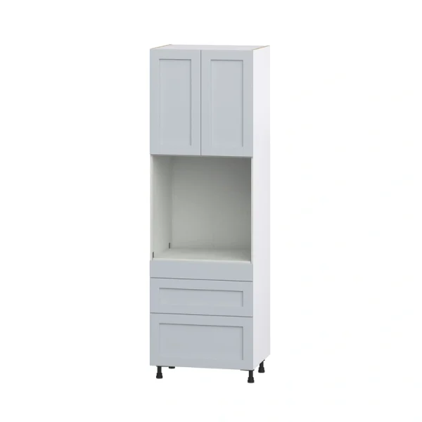 Hugo&Borg Charlesberg 30-in W x 94.5-in H x 24-in D Gray 3-Drawers Single Oven Pantry Fully Assembled Cabinet (Recessed Panel Shaker Style)
