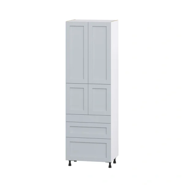 Hugo&Borg Charlesberg 30-in W x 94.5-in H x 24-in D Gray 5-Drawers Pantry Fully Assembled Cabinet (Recessed Panel Shaker Style)