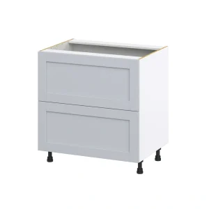 Hugo&Borg Charlesberg 33-in W x 34.5-in H x 24-in D Gray 2-Drawer Base Fully Assembled Cabinet (Recessed Panel Style)