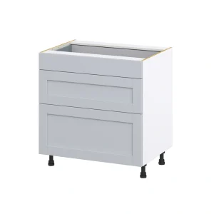 Hugo&Borg Charlesberg 33-in W x 34.5-in H x 24-in D Gray 3-Drawer Base Fully Assembled Cabinet (Recessed Panel Style) T726920774