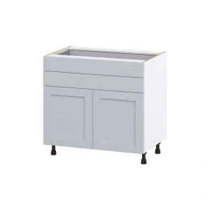 Hugo&Borg Charlesberg 36-in W x 34.5-in H x 24-in D Gray 2-Drawers Base Fully Assembled Cabinet (Flat Panel Shaker Style)