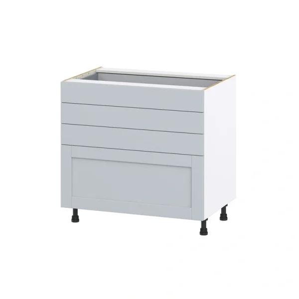 Hugo&Borg Charlesberg 36-in W x 34.5-in H x 24-in D Gray 4-Drawer Base Fully Assembled Cabinet