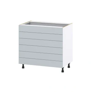 Hugo&Borg Charlesberg 36-in W x 34.5-in H x 24-in D Gray 6-Drawer Base Fully Assembled Cabinet