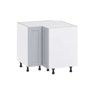 Hugo&Borg Charlesberg 36-in W x 34.5-in H x 36-in D Gray Lazy Susan Corner Base Fully Assembled Cabinet (Recessed Panel Shaker Style)