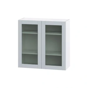 Hugo&Borg Charlesberg 36-in W x 35-in H x 14-in D Gray Wall Fully Assembled Cabinet (Glass Panel Shaker Door Style)