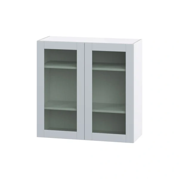 Hugo&Borg Charlesberg 36-in W x 35-in H x 14-in D Gray Wall Fully Assembled Cabinet (Glass Panel Shaker Door Style)