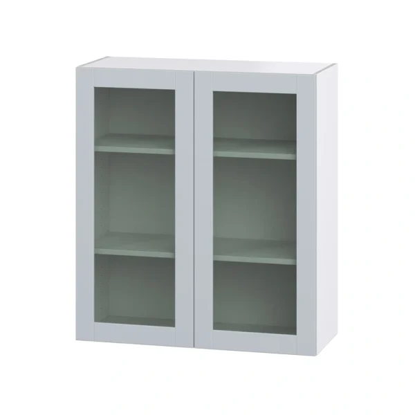Hugo&Borg Charlesberg 36-in W x 40-in H x 14-in D Gray Wall Fully Assembled Cabinet (Recessed Panel Glass Door Style)