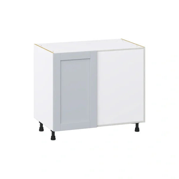 Hugo&Borg Charlesberg 39-in W x 34.5-in H x 24-in D Gray Blind Corner Base Fully Assembled Cabinet (Flat Panel Shaker Style) T726919893