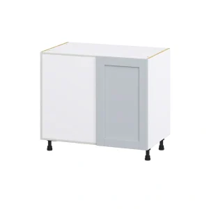 Hugo&Borg Charlesberg 39-in W x 34.5-in H x 24-in D Gray Blind Corner Base Fully Assembled Cabinet (Recessed Panel Shaker Style)