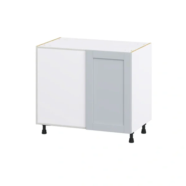 Hugo&Borg Charlesberg 39-in W x 34.5-in H x 24-in D Gray Blind Corner Base Fully Assembled Cabinet (Recessed Panel Shaker Style)