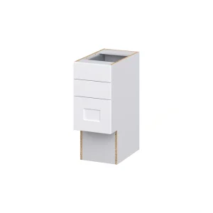 Hugo&Borg Jolie 12-in W x 30-in H x 21-in D Warm White 4-Drawer Base Fully Assembled Cabinet (Recessed Panel Style)
