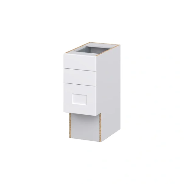Hugo&Borg Jolie 12-in W x 30-in H x 21-in D Warm White 4-Drawer Base Fully Assembled Cabinet (Recessed Panel Style)