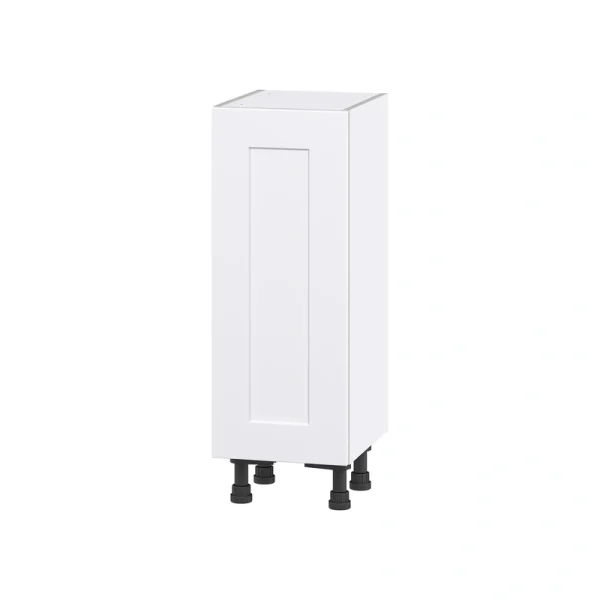 Hugo&Borg Jolie 12-in W x 34.5-in H x 14-in D Warm White Base Fully Assembled Cabinet (Flat Panel Shaker Door Style)