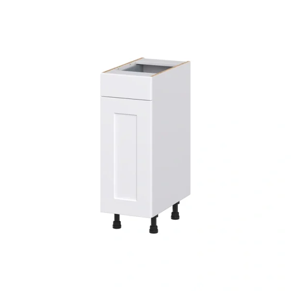 Hugo&Borg Jolie 12-in W x 34.5-in H x 21-in D Warm White 1-Drawer Base Fully Assembled Cabinet (Recessed Panel Shaker Style)