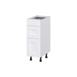 Hugo&Borg Jolie 12-in W x 34.5-in H x 21-in D Warm White 3-Drawer Base Fully Assembled Cabinet (Recessed Panel Style)