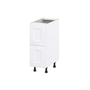 Hugo&Borg Jolie 12-in W x 34.5-in H x 24-in D Warm White 2-Drawer Base Fully Assembled Cabinet (Recessed Panel Style)