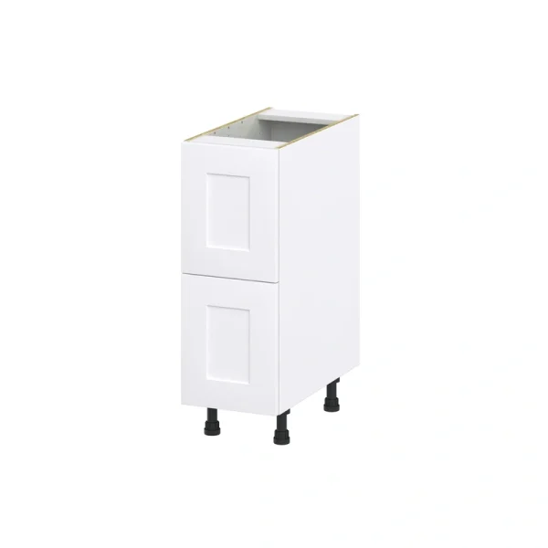Hugo&Borg Jolie 12-in W x 34.5-in H x 24-in D Warm White 2-Drawer Base Fully Assembled Cabinet (Recessed Panel Style)