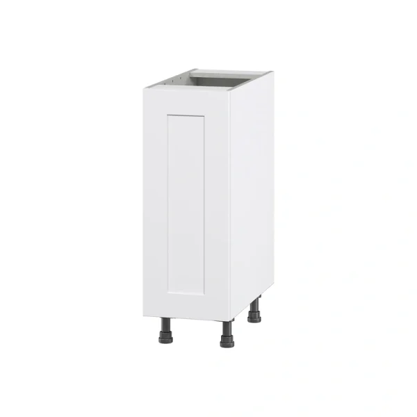 Hugo&Borg Jolie 12-in W x 34.5-in H x 24-in D Warm White Base Fully Assembled Cabinet (Flat Panel Shaker Door Style)